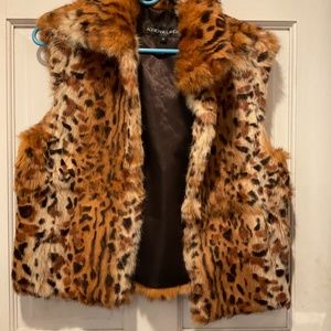 Rabbit fur vest cheetah print by ADRIENNE LAMDAU